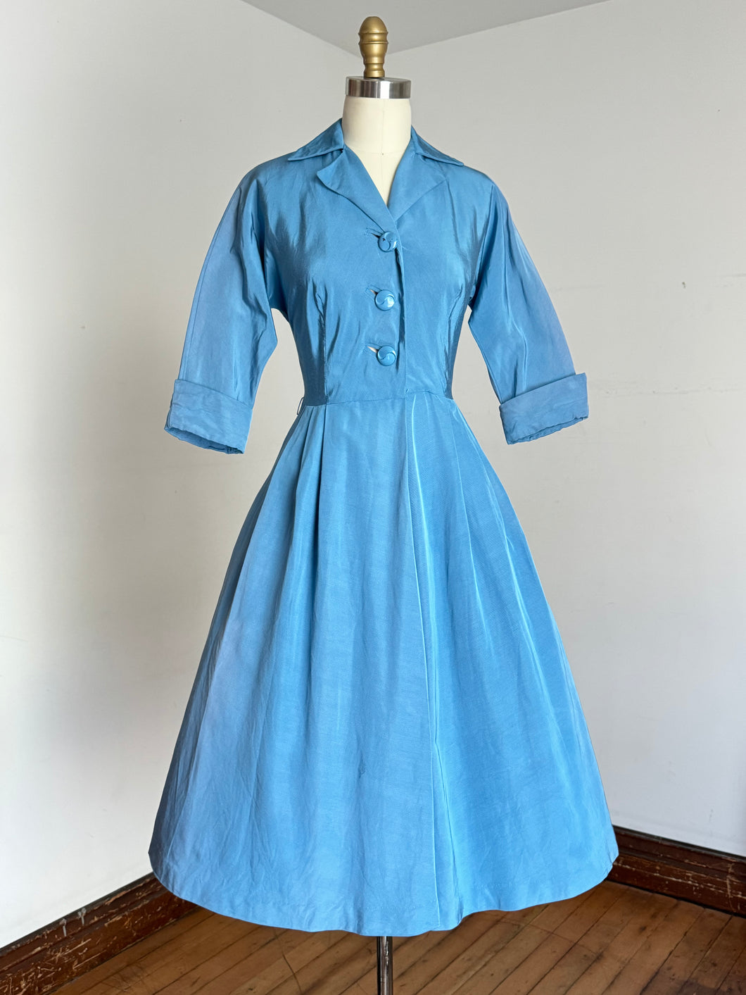 vintage 1950s blue party dress {s} as-is