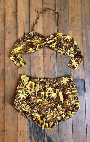 vintage 1950s Hawaiian bikini swimsuit