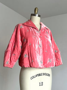 vintage 1940s plush velvet bed jacket {XL}