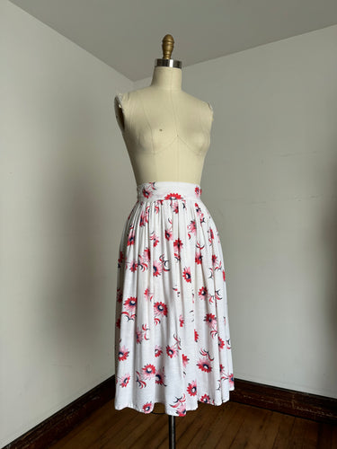 vintage 1940s floral skirt {s}