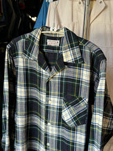Load image into Gallery viewer, vintage 1950s long sleeve shadow plaid shirt - loop collar