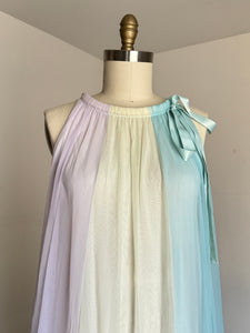 vintage 1960s colorful peignoir lingerie set {L}