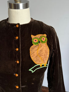 vintage 1940s Owl top {xs}