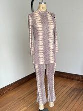 Load image into Gallery viewer, vintage 1960s snakeskin pant set tunic mini dress and pant set {xs}