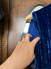 Load image into Gallery viewer, vintage 1930s blue velvet dress {xs}