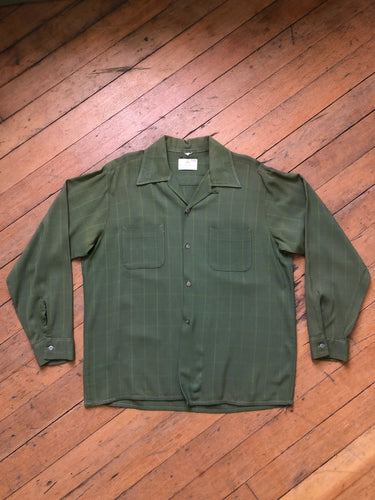 vintage 1950s green long sleeve shirt