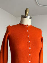 Load image into Gallery viewer, vintage 1950s orange wool cardigan {xs-m}