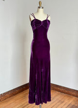 Load image into Gallery viewer, vintage 1930s purple velvet gown {xs}