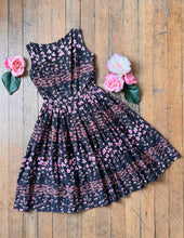 Load image into Gallery viewer, vintage 1950s Jerry Gilden floral sun dress {xs}