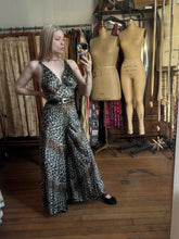 Load image into Gallery viewer, vintage 1970s Vanity Fair leopard jumpsuit {xs/s}