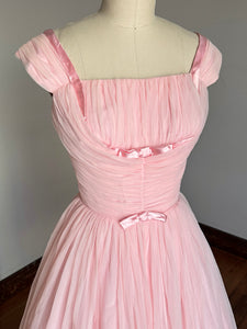 vintage 1950s pink prom dress {xs}