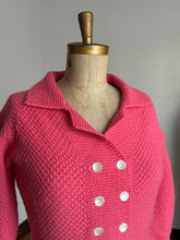 Load image into Gallery viewer, vintage 1950s pink knit cardigan {L+}