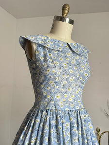 vintage 1950s sheer floral dress {s}
