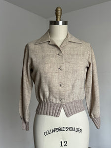 vintage 1950s brown fleck cropped jacket {m}