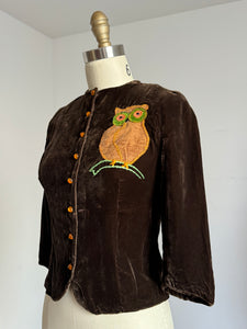 vintage 1940s Owl top {xs}