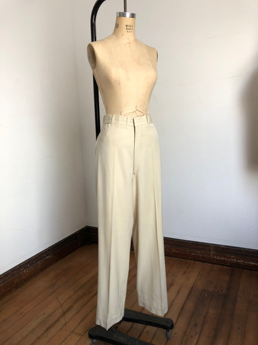 vintage 1940s cream wool slacks