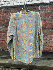 vintage 1940s long sleeve rayon shirt