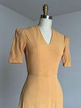 Load image into Gallery viewer, vintage 1930s mustard rayon dress {xs}