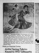 Load image into Gallery viewer, RARE vintage 1950s Marc Chagall novelty Evening Enchantment cotton dress {xs}