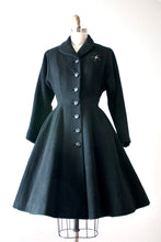 Load image into Gallery viewer, vintage 1940s 50s black princess coat