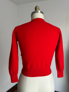 vintage 1940s red wool sweater {xs-s}