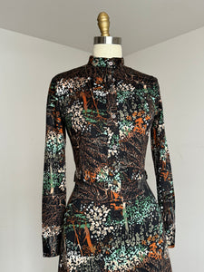 vintage 1970s novelty tree dress {s}