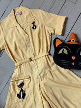 Load image into Gallery viewer, vintage 1960s novelty cats jumpsuit {m}