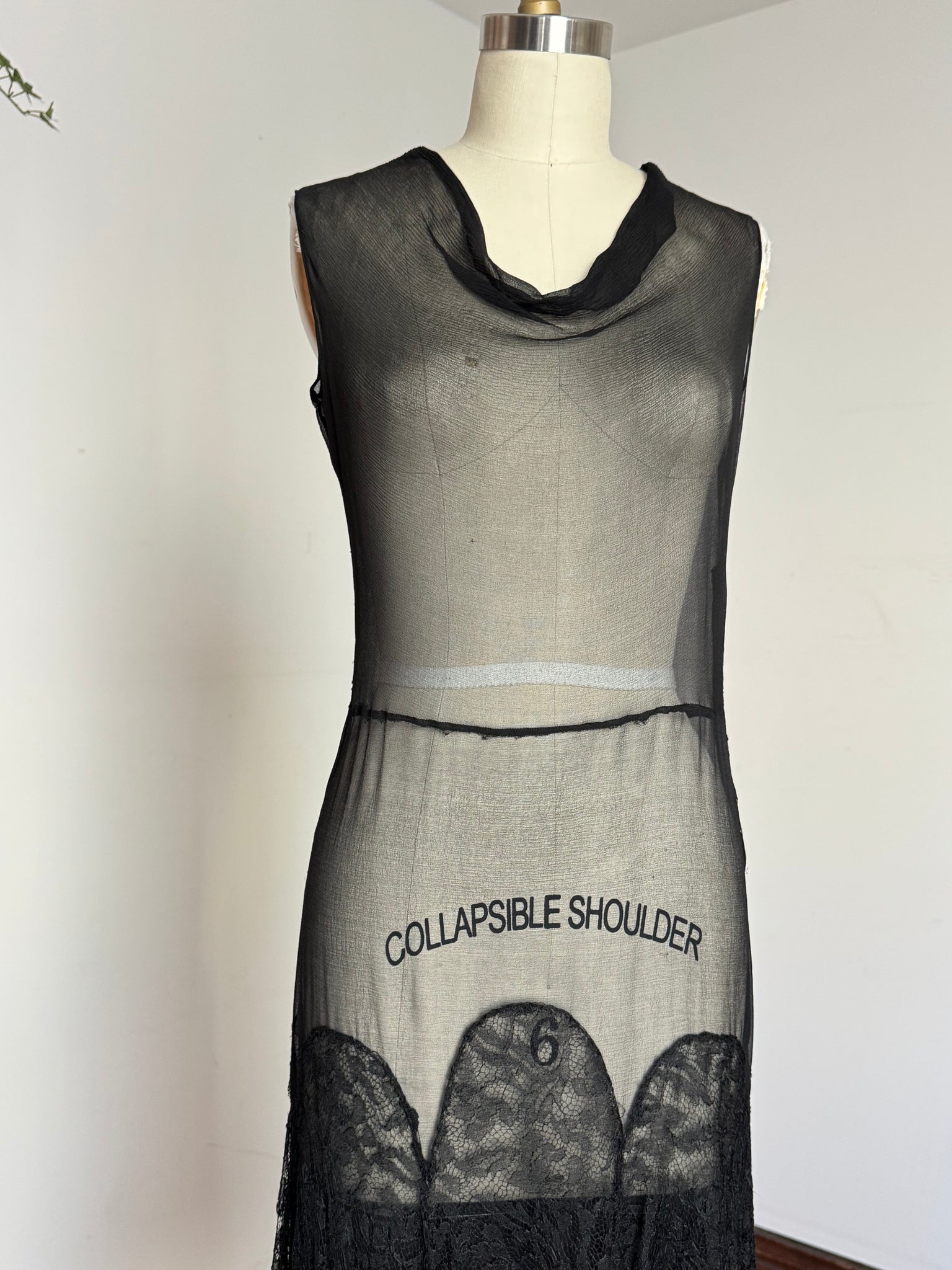 vintage 1930s black sheer silk lace dress {xs/s} Trunk of Dresses vintage 1930s black sheer silk lace dress {xs/s} Trunk of Dresses