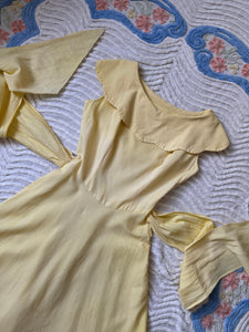 vintage 1940s yellow maxi dress {s}