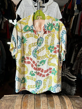 Load image into Gallery viewer, vintage 1950s Hawaiian Leis print shirt - loop collar