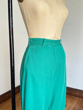 Load image into Gallery viewer, vintage 1950s green side zip denim jeans {xs/s}