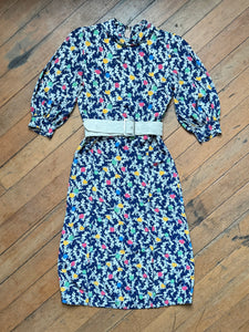 vintage 1930s abstract rayon dress {xs}