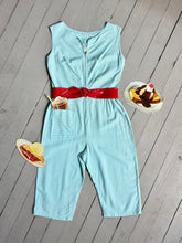 Load image into Gallery viewer, vintage 1950s striped cotton jumpsuit {s/m}