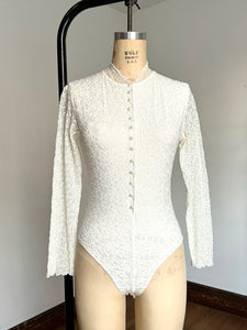 vintage 1990s Sagaie Paris sheer lace bodysuit {xs/s}