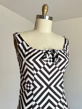 Load image into Gallery viewer, vintage 1960s psychedelic black and white dress {s/m}