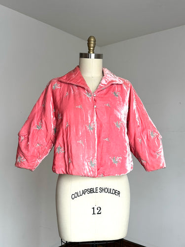 vintage 1940s plush velvet bed jacket {XL}