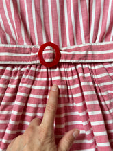 Load image into Gallery viewer, vintage 1940s 50s cotton striped dress {xxs}