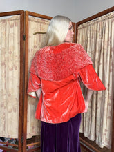 Load image into Gallery viewer, vintage 1930s velvet jacket {xs/s} 30s velvet opera coat