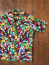 Load image into Gallery viewer, vintage 1950s silk novelty airline shirt