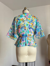 Load image into Gallery viewer, vintage 1970s flutter sleeve jacket top {xs-L}