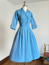 Load image into Gallery viewer, vintage 1950s blue party dress {s} as-is