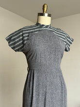 Load image into Gallery viewer, vintage 1950s grey multi-tone dress {m}