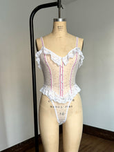 Load image into Gallery viewer, vintage 1980s little hearts bodysuit teddy lingerie {xs/s}