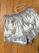 Load image into Gallery viewer, vintage 1950s novelty sailboat cabana set shirt and shorts