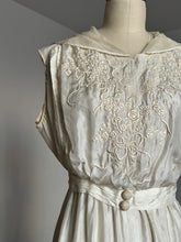 Load image into Gallery viewer, antique Edwardian silk white gown {xs}