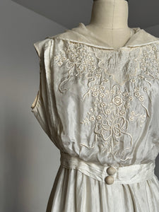 antique Edwardian silk white gown {xs}