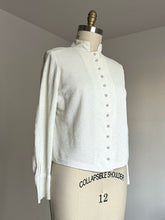 Load image into Gallery viewer, vintage 1960s silver metallic blouse {L}