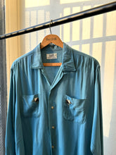 Load image into Gallery viewer, vintage 1950s long sleeve rayon shirt with studs