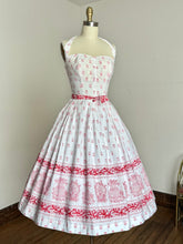 Load image into Gallery viewer, vintage 1950s pineapple print cotton sun dress {xs-m}
