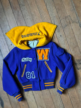 Load image into Gallery viewer, vintage 1960s hooded varsity jacket